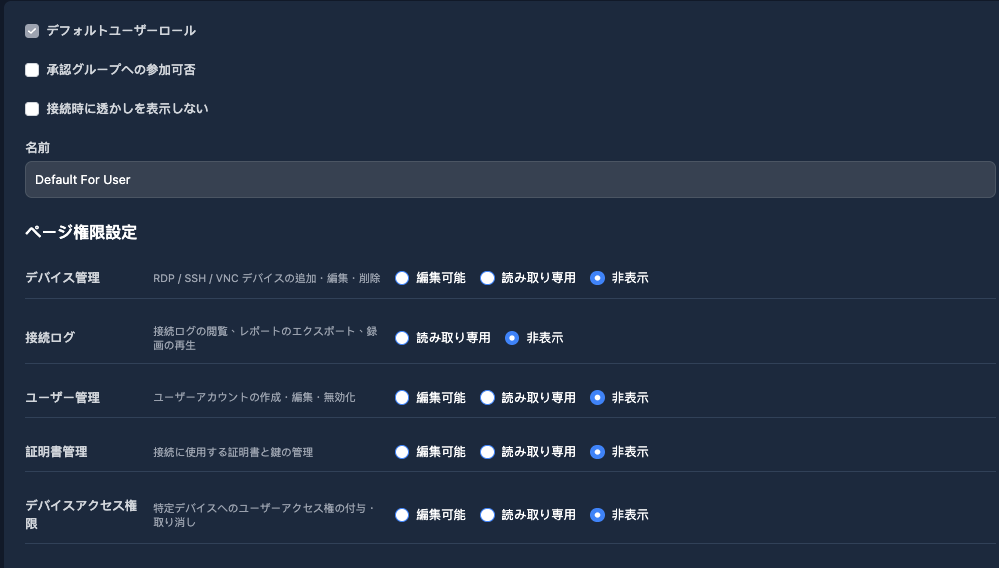 ロールベースの権限管理