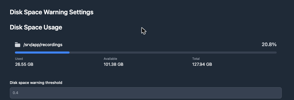 Disk usage monitoring